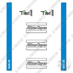 Fits Atlas Copco QAS 25 Decal Kit Generator
