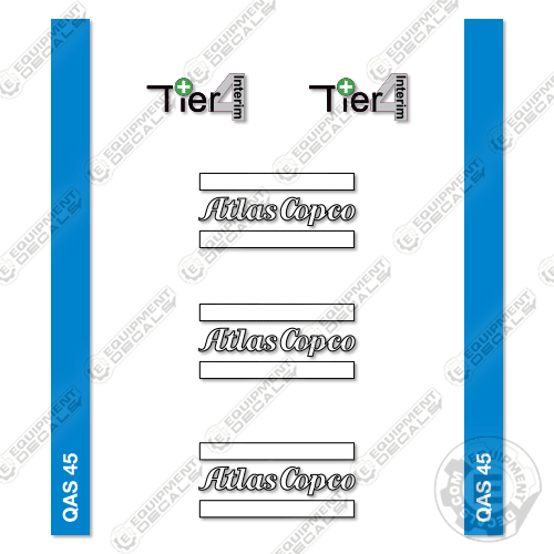 Fits Atlas Copco QAS 45 Decal Kit Generator