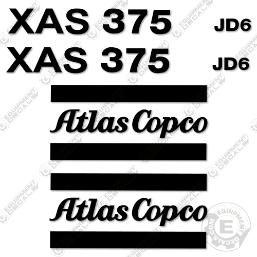 Fits Atlas Copco XAs 375 JD6 Decal Kit Compressor – Equipment Decals