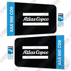 Atlas Copco XAS 950 CD8 Decal Kit Rotary Screw Mobile Air Compressor- Aftermarket Kit
