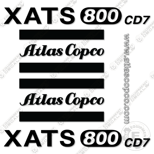 Fits Atlas Copco XATS800 CD7 Decal Kit Air Compressor
