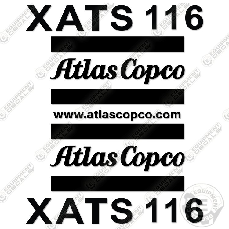 Fits Atlas Copco XATS 116 Decal Kit Air Compressor