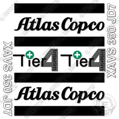 Fits Atlas Copco XAVS 350 JD7 Decal Kit Air Compressor