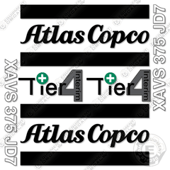 Fits Atlas Copco XAVS 375 JD7 Decal Kit Air Compressor