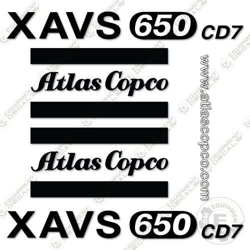 Fits Atlas Copco XAVS650 CD7 Decal Kit Air Compressor