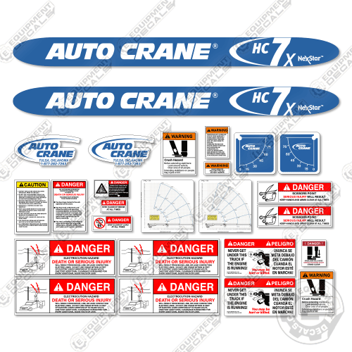 Fits AutoCrane HC7X Decal Kit Crane Truck