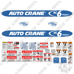 Fits AutoCrane HC6 Decal Kit Hydraulic Crane