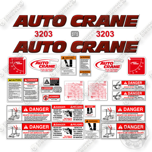 AutoCrane 3203 RED Decal Kit Crane -Aftermarket Kit
