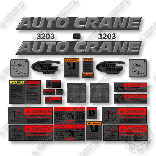 AutoCrane 3203 Decal Kit Crane - Dark Grey  - Aftermarket Kit
