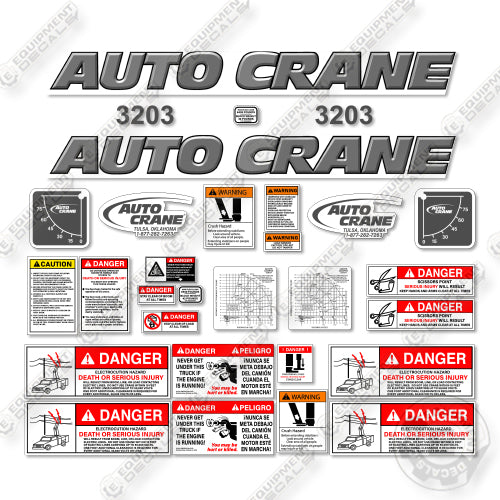 AutoCrane 3203 Decal Kit Crane - Custom Grey-  Aftermarket Kit