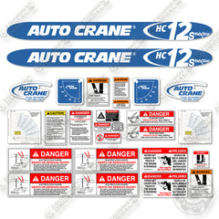 Fits AutoCrane HC12S Decal Kit Crane- (Warnings Oversized for Picture)
