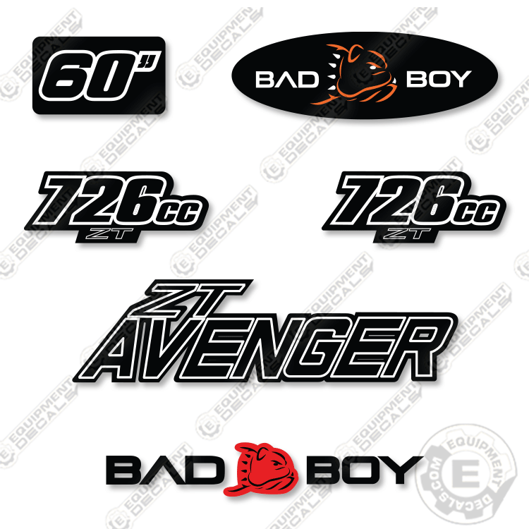 Fits Bad Boy 726CC ZT Avenger Decal Kit Mower