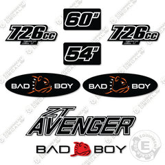 Fits Bad Boy 726CC ZT Avenger Decal Kit Mower
