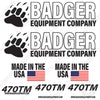 Image of Badger 470TM Vehicle Safety Decal Kit - Boom Excavator