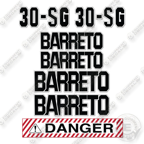 Barreto 30SG Decal Kit Stump Grinder - Aftermarket Kit