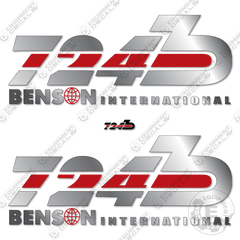 Fits Benson International 724 Decal Kit for MUDFLAPS - Chrome/Red