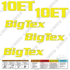 Fits BigTex 10ET Trailer Decal Kit