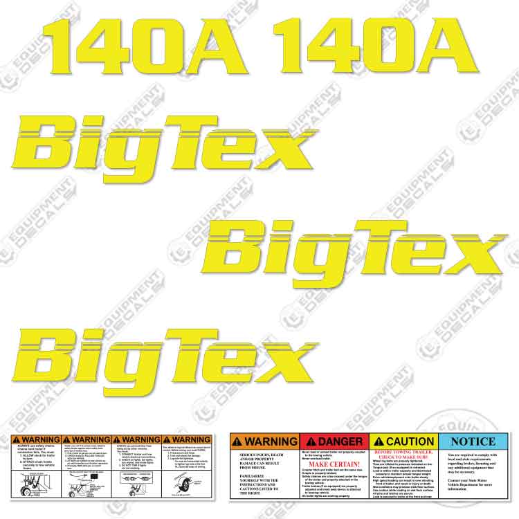Fits BigTex 140A Trailer Decal Kit
