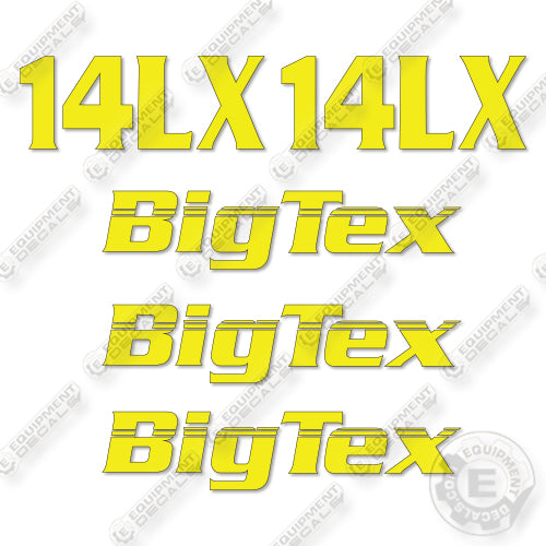 Fits BigTex 14LX Decal Kit Trailer