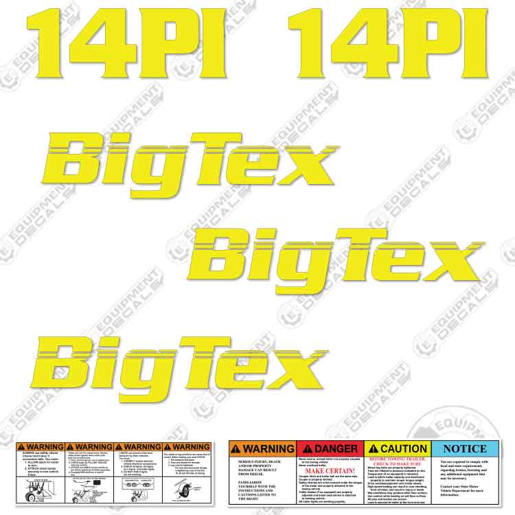 Fits BigTex 14PI Trailer Decal Kit