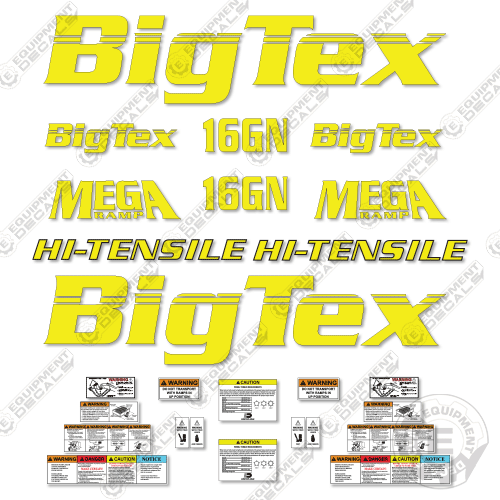 Fits Big Tex 16GN Decal Kit Air Dual Goose Neck Trailer