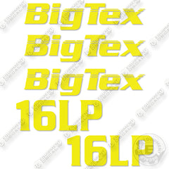 Fits BigTex 16LP  Decal Kit Trailer