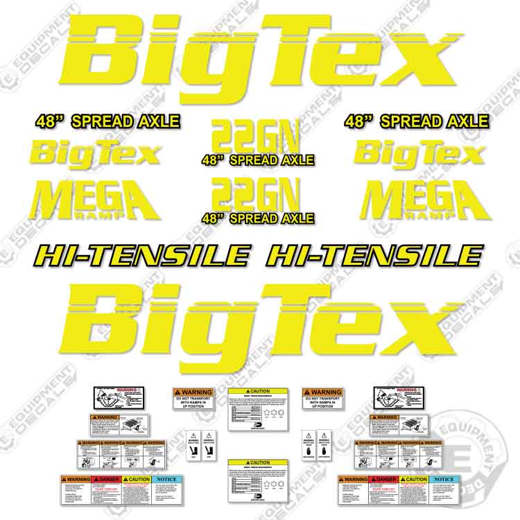 Fits BigTex 22GN Trailer Decal Kit