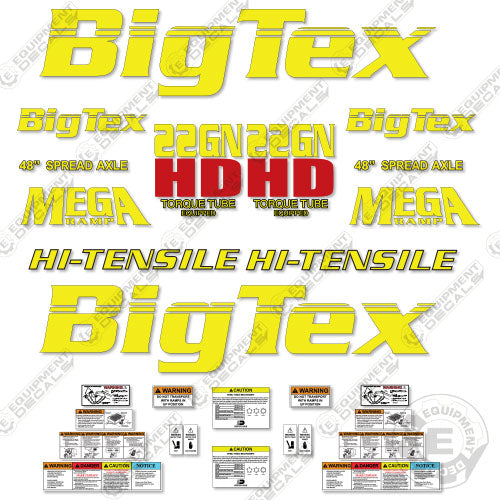 Fits Big Tex 22GN HD Decal Kit Air Dual Goose Neck Trailer