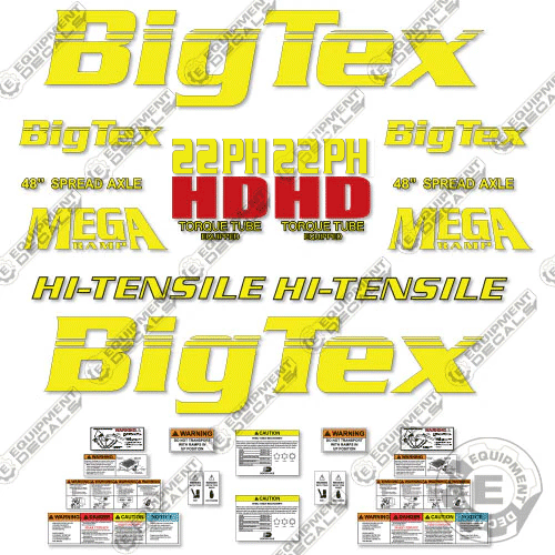 Fits Big Tex 22PH HD Decal Kit Air Dual Goose Neck Trailer