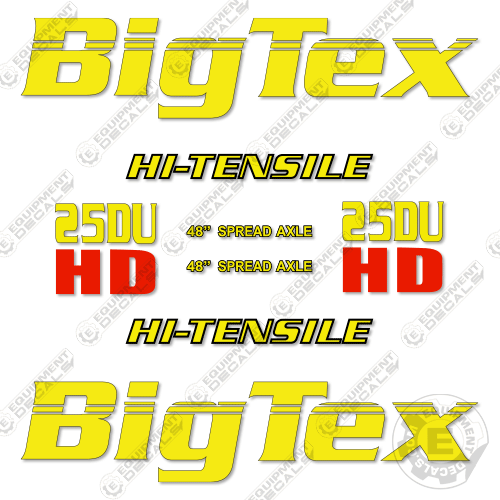 Fits Big Tex 25DU HD Decal Kit Air Dual Goose Neck Trailer – Equipment ...