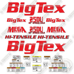 Fits BigTex 25DU Decal Kit Trailer -RED!