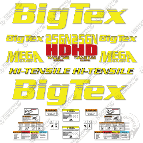 Fits Big Tex 25GN HD Decal Kit Air Dual Goose Neck Trailer – Equipment ...