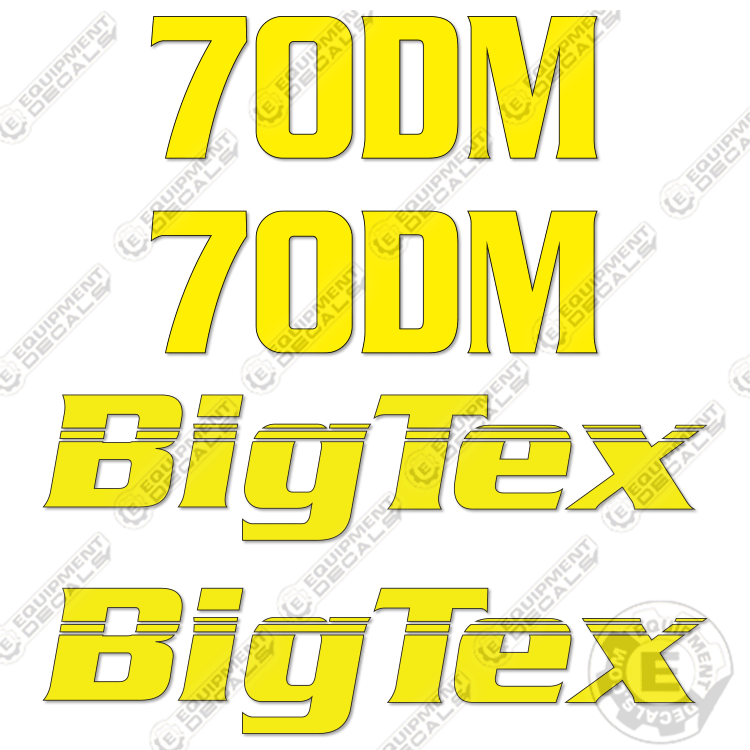 Fits Big Tex 70DM Diamond Back Car Trailer Decal Kit