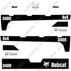 Fits Bobcat 3400 4x4 Decal Kit Utility Vehicle - Black/White