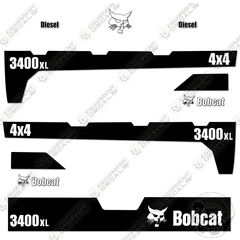 Fits Bobcat 3400XL 4x4 Decal Kit Utility Vehicle - Black/White