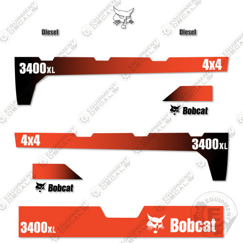 Fits Bobcat 3400XL 4x4 Utility Vehicle Replacement Decals 2015+