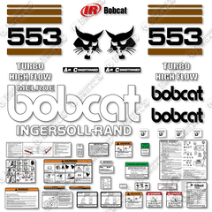 Fits Bobcat 553 Skid Steer Decal Kit - Brown Version