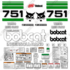 Fits Bobcat 751 Skid Steer Decal Kit (GREEN)