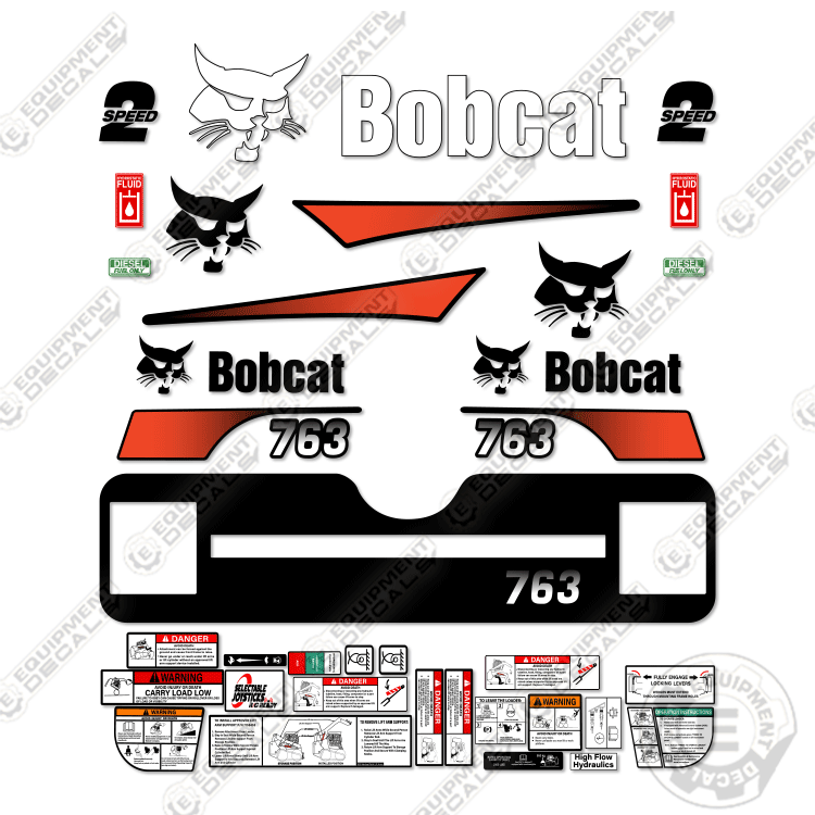 Fits Bobcat 763 Skid Steer Decal Kit - Custom M2 Style!