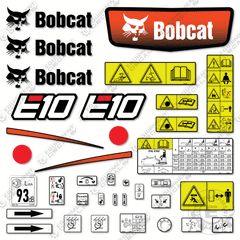 Fits Bobcat E10 Mini Excavator Decal Kit