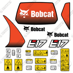 Fits Bobcat E17 Mini Excavator Decal Kit