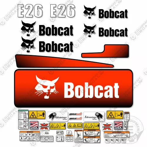 Fits Bobcat E26 Mini Excavator Decal Replacement Kit