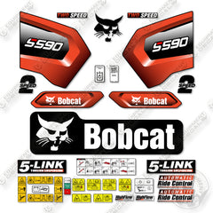 Bobcat S590 Decal Kit Skid Steer - Aftermarket Kit