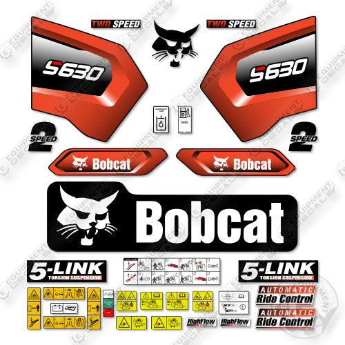 Bobcat S630 Decal Kit Skid Steer - Aftermarket Kit