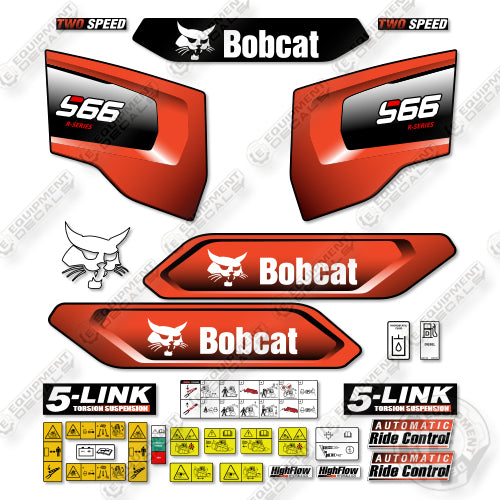 Bobcat S66 Decal Kit Skid Steer - Aftermarket Kit