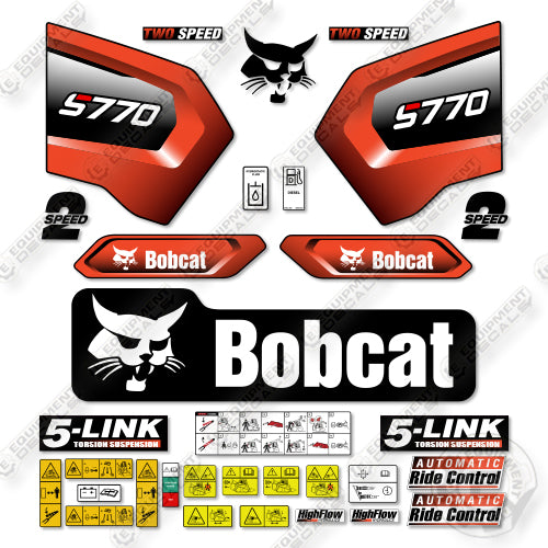 Bobcat S-770 Decal Kit Skid Steer - Aftermarket Kit