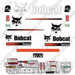 Fits Bobcat S-770 Decal Kit Skid Steer M-1 Alternative Rear Decal