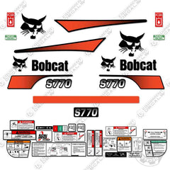 Fits Bobcat S-770 Decal Kit Skid Steer M-2 Alternative Rear Decal