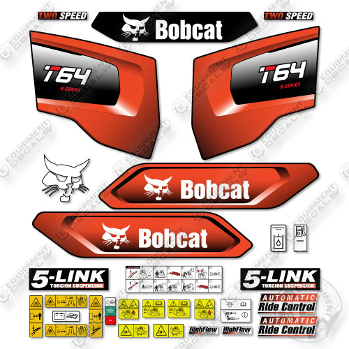 Bobcat T64 Decal Kit Track Loader - Aftermarket Kit