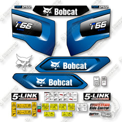 Bobcat T66 Decal Kit Track Loader - Custom Blue- Aftermarket Kit